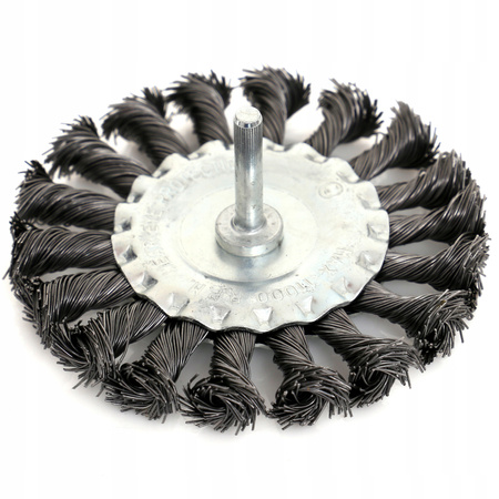 SZCZOTKA TARCZOWA PLECIONA Z TRZPIENIEM M6 100mm