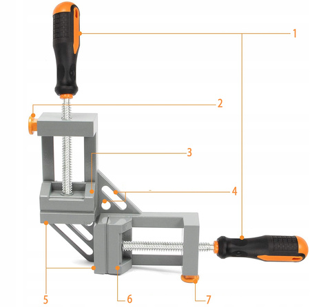 ŚCISK STOLARSKI KĄTOWY KRZYŻOWY IMADŁO 90st 65mm