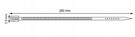 OPASKI ZACISKOWE KABLOWE TRYTKI UV CZARNE 3,6x250