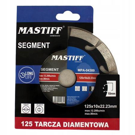 TARCZA DIAMENTOWA 125 x 22,2 GŁĘBOKIE CIĘCIE MF