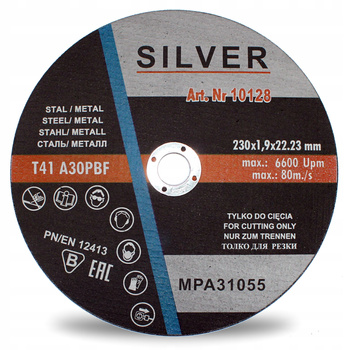 TARCZA DO CIĘCIA METALU STALI 230 x 2,0 SILVER