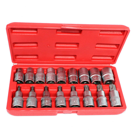 KLUCZE NASADOWE TORX NASADKI I BITY 17 SZT 1/2''