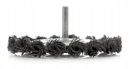 SZCZOTKA TARCZOWA PLECIONA Z TRZPIENIEM M6 100mm