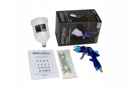 PISTOLET LAKIERNICZY DO MALOWANIA WYMIENNE DYSZE HVLP ZBIORNIK 600ml