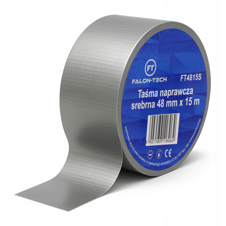 TAŚMA NAPRAWCZA SREBRNA ZBROJONA 48mm x 15m WYTRZYMAŁA DUCT TAPE SILVER