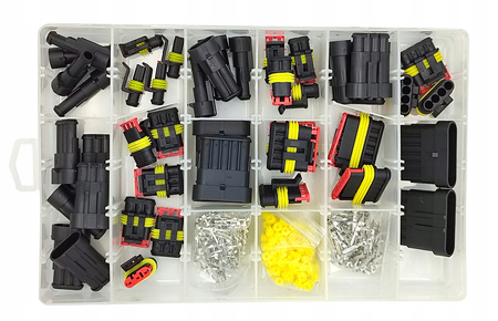 ZŁĄCZA ELEKTRYCZNE Superseal HERMETYCZNE WTYCZKI 1-6 PIN ZESTAW 424szt.