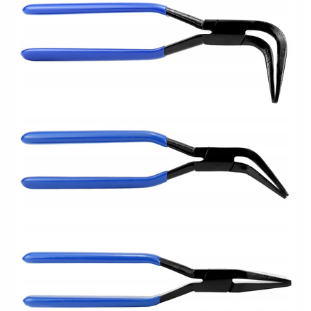 SZCZYPCE DEKARSKIE DO GIĘCIA BLACHY 3x CĘGI ZESTAW 45°, 90°, 180°