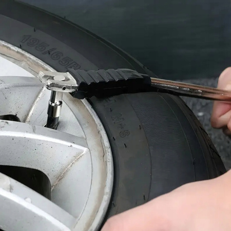 PRZECIĄGACZ ZAWORÓW 31cm METALOWY z OSŁONĄ GUMOWĄ DO FELG