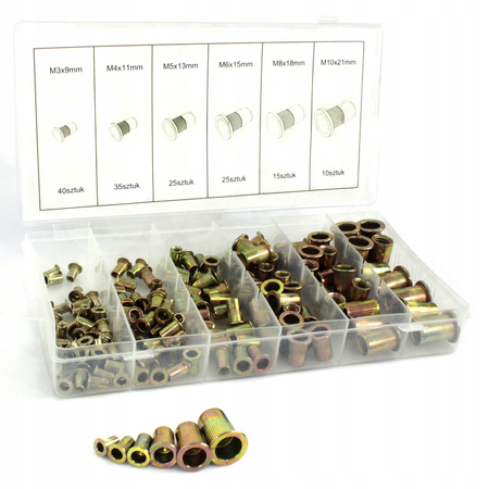 ZESTAW NITONAKRĘTEK STALOWYCH M3- M10 150 SZT