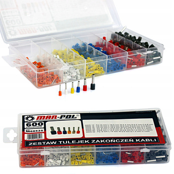 TULEJKI ZAKOŃCZENIE KABLA TULEJKA ZESTAW 600 SZT