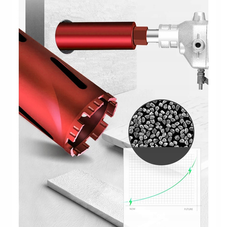 WIERTŁO KORONOWE DIAMENTOWE DO BETONU 132 mm WIERTNICA OTWORNICA NA SUCHO