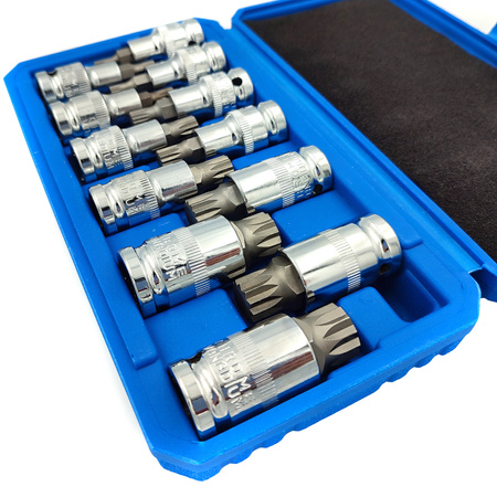 ZESTAW KLUCZY WPUSTOWYCH NASADKI SPLINE M4-M20, 1/2", 12 szt.