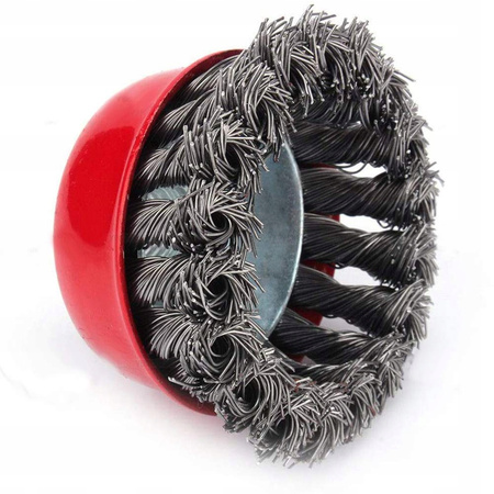 SZCZOTKA DRUCIANA 65 mm M14 DRUT STALOWY SKRĘCANY