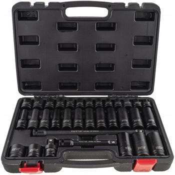 ZESTAW NASADEK UDAROWYCH 8-22 MM NASADKI 1/2 UDAR 33 EL PRZEDŁUŻKA CR-MO