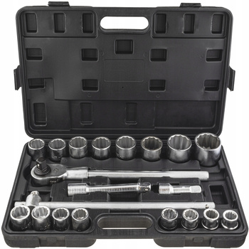 KLUCZE NASADOWE 3/4 DUŻE NASADKI ZESTAW TIR CRV KUTE 21 ELEMENTÓW 12-KĄT