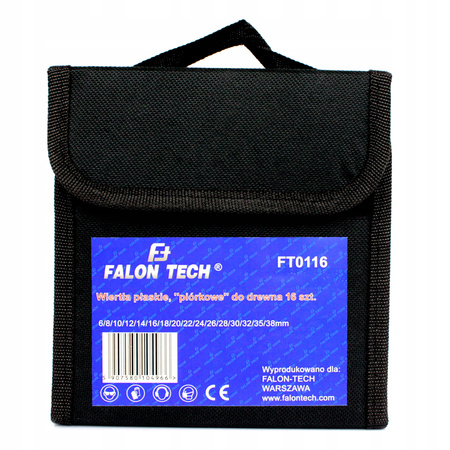 WIERTŁA ŁOPATKOWE PIÓRKOWE PŁASKIE DO DREWNA 16szt