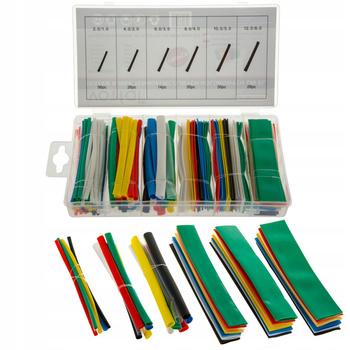 ZESTAW RUREK RURKI TERMOKURCZLIWE 196 SZTUK KOLOR