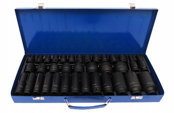 ZESTAW NASADEK NASADKI UDAROWE 1/2" 8-32 mm 35 szt. DŁUGIE KRÓTKIE WALIZKA