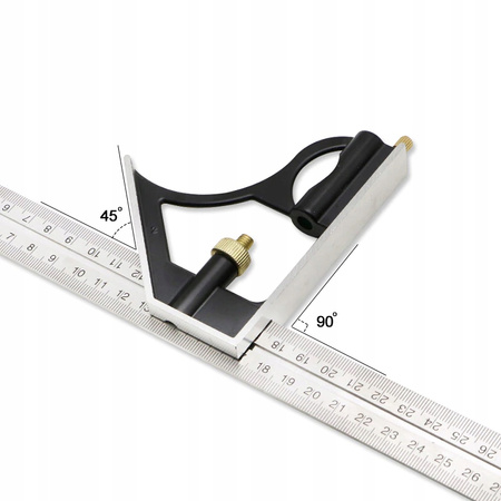 KĄTOMIERZ KĄTOWNIK WIELOFUNKCYJNY STOLARSKI 30CM 72-120 MM LINIAŁ PRZYMIAR