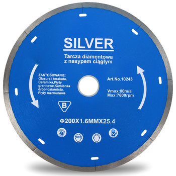 TARCZA DIAMENTOWA 200x25,4/22mm do GLAZURY SILVER