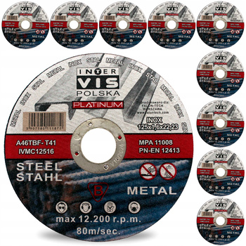 TARCZA TARCZE DO CIĘCIA METALU STALI 125x1,6 INOX 10 SZT