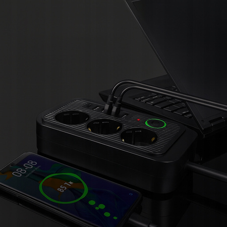 PRZEDŁUŻACZ LISTWA ZASILAJĄCA WŁĄCZNIK 5x USB + 3 GNIAZDA + USB TYP-C 5m