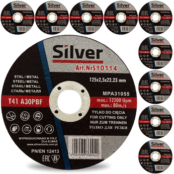 TARCZA DO CIĘCIA METALU 125 x 2,5 SILVER 10 szt