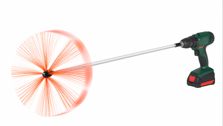 ZESTAW SZCZOTKA DO CZYSZCZENIA KOMINA OD DOŁU NA WIERTARKĘ 10m TURBO ORKAN