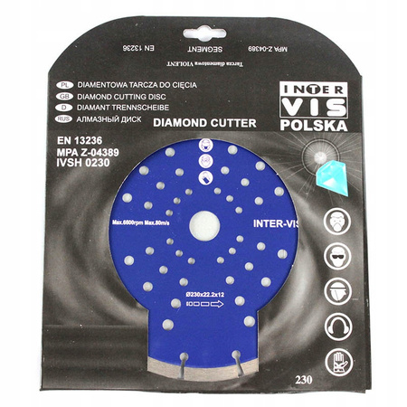 TARCZA DIAMENTOWA SEGMENT 230 x 22 x 12mm I-VIS