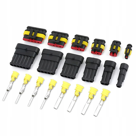 ZŁĄCZA ELEKTRYCZNE Superseal HERMETYCZNE WTYCZKI 1-6 PIN ZESTAW 424szt.