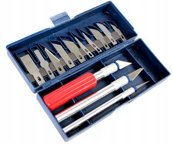 Nóż Modelarski Skalpel Nożyk Zestaw 13 Ostrzy Etui
