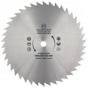 PIŁA TARCZOWA STALOWA ZWYKŁA BEZ WIDII 500x30 T42