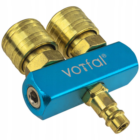 ROZDZIELACZ ROZGAŁĘŹNIK PNEUMATYCZNY KOMPRESORA 2-DROŻNY SZYBKOZŁĄCZKA 1/4