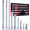KOMPLET PRZEDŁUŻEK UCHYLNYCH 1/2" 1/3" 3/8" STAL CRV PRZEDŁUŻKA 9 EL. WKŁAD