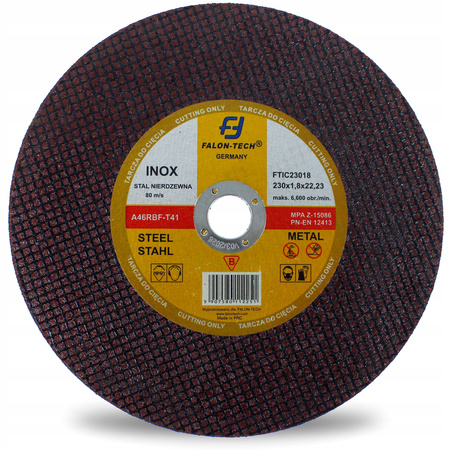 TARCZA DO CIĘCIA METALU INOX CIENKA 230 x 1,8 mm 10 szt