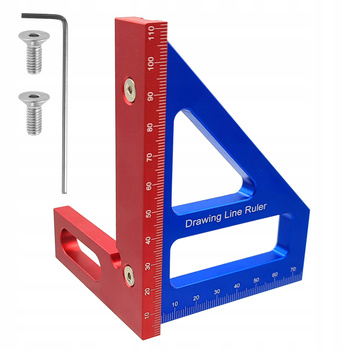 KATOMIERZ KĄTOWNIK KWADRATOWY LINIJKA 45/90° DO OBRÓBKI DREWNA STOLARSKI