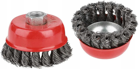 SZCZOTKA DRUCIANA 65 mm M14 DRUT STALOWY SKRĘCANY