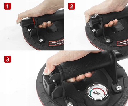 UCHWYT PRZYSSAWKA PRÓŻNIOWA Z POMPKĄ DO PRZENOSZENIA SZYB PŁYTEK GLAZURY