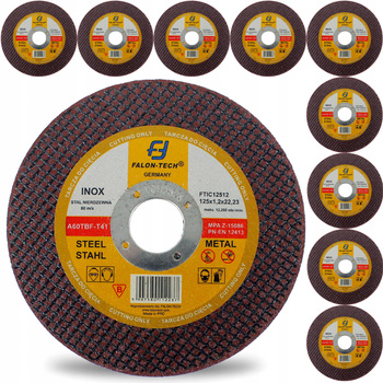 TARCZA DO CIĘCIA METALU INOX CIENKA 125 x 1,2 mm - 10 szt