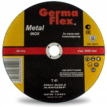 TARCZA DO STALI KWASOODPORNEJ INOX 230x1,9