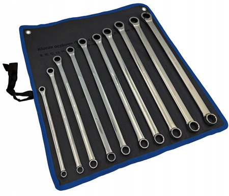 KLUCZE OCZKOWE PROSTE DŁUGIE Z GRZECHOTKĄ 8 - 19 mm 10 szt DO NAPINACZY