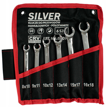 KLUCZE DO PRZEWODÓW HAMULCOWYCH PÓŁOTWARTE ZESTAW6