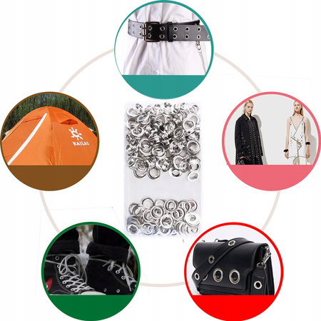 ZESTAW OCZKA DZIURKACZ 10MM NAPY PLANDEKI 100 SZT.