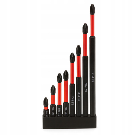 ZESTAW BITÓW BITY DŁUGIE MAGNETYCZNE UDAROWE KOMPLET DO WKRĘTARKI PH2 8szt