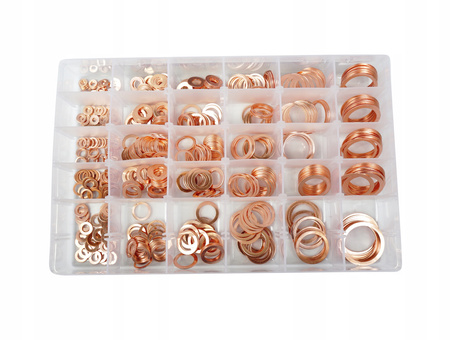 PODKŁADKI MIEDZIANE USZCZELKI ORING ZESTAW PODKŁADEK MIEDZIANYCH 580 SZTUK