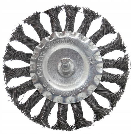 SZCZOTKA TARCZOWA PLECIONA Z TRZPIENIEM M6 100mm