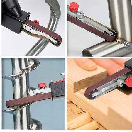 PRZYSTAWKA SZLIFIERKA TAŚMOWA ADAPTER DO SZLIFOWANIA POLEROWANIA SPAWÓW RUR