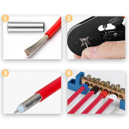 TULEJKI KABLOWE NIEIZOLOWANE ZESTAW 1000 SZTUK ZŁĄCZKI PRZEWODÓW