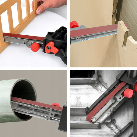 PRZYSTAWKA SZLIFIERKA TAŚMOWA ADAPTER DO SZLIFOWANIA POLEROWANIA SPAWÓW RUR