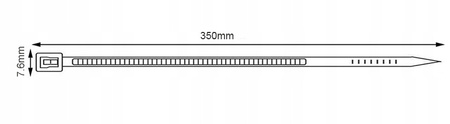 OPASKI ZACISKOWE KABLOWE TRYTKI TRYTYTKI UV CZARNE 7,6x350 100szt.